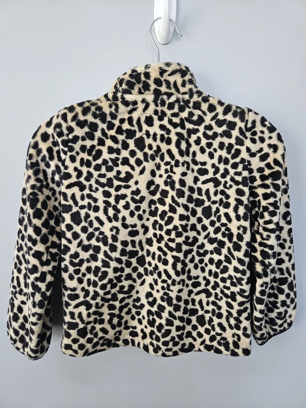 The Childrens Place Fleece Zip Up Cheetah Print Jacket
